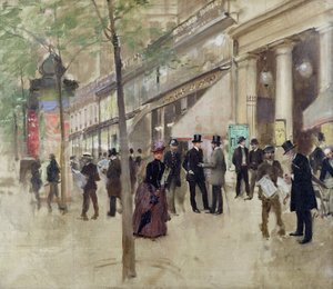 De Boulevard Montmartre en het Théâtre des Variétés, ca. 1886